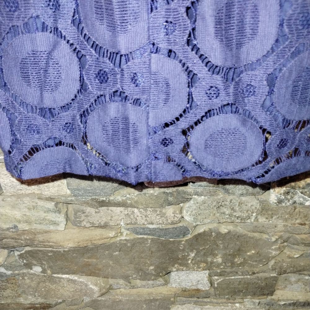 Trina Turk lined blue lace dress size 4, see through lace top - Picture 6 of 9